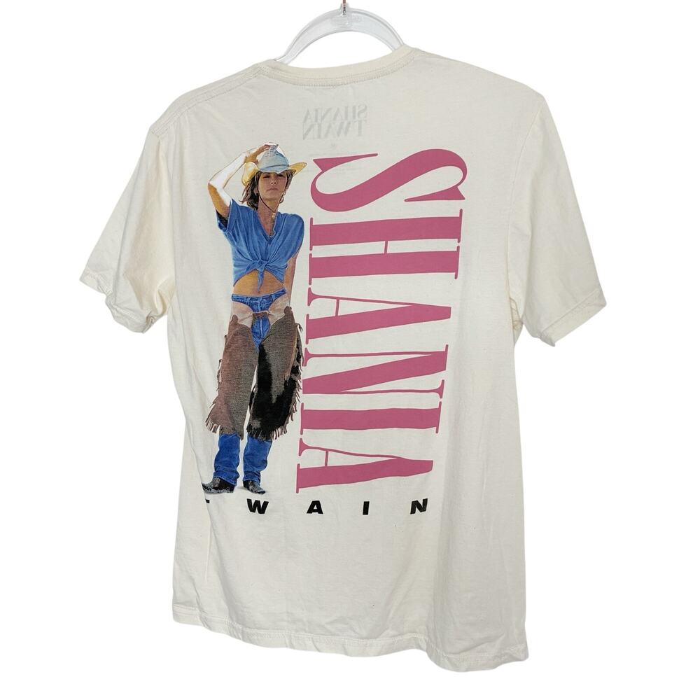 Shania Twain Let's Go Girls Cream Graphic Tee Short Sleeve Womens Medium